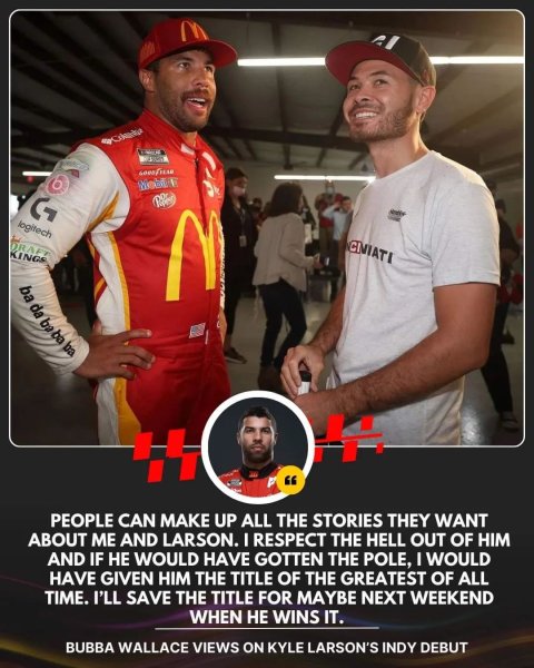 Bubba Wallace Praises Kyle Larson!! 👀
GOAT in the Making!...
