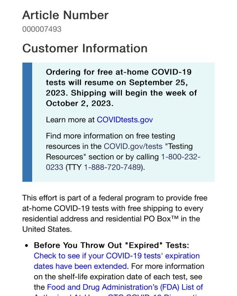 FREE Covid tests can be ordered from the government again...