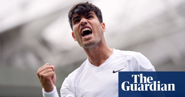 Carlos Alcaraz starts Wimbledon defence with win over lively Mark Lajal