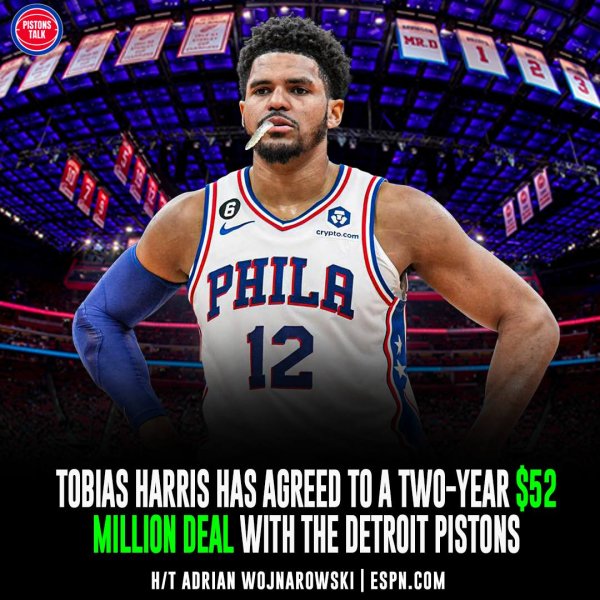 Tobias Harris Is coming back to the Detroit Pistons on tw...