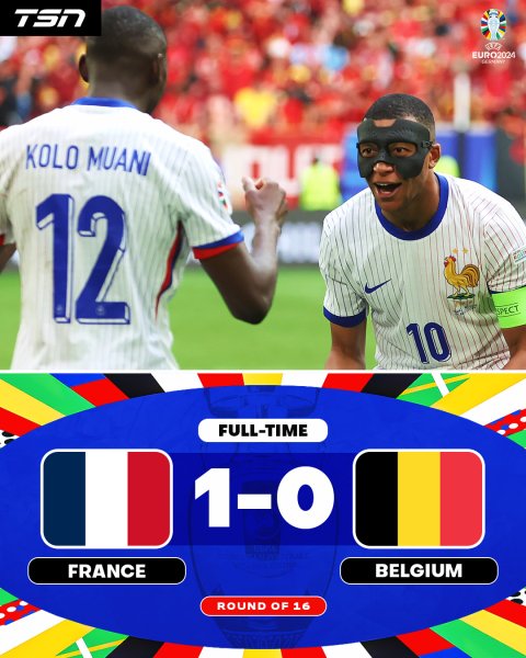 Full Time Result | France 1-0 Belgium

Job done for Desch...