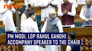 Om Birla elected as the Lok Sabha speaker, PM Modi, LoP Rahul Gandhi accompany him to chair