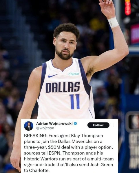 BREAKING: Free agent Klay Thompson plans to join the Dall...