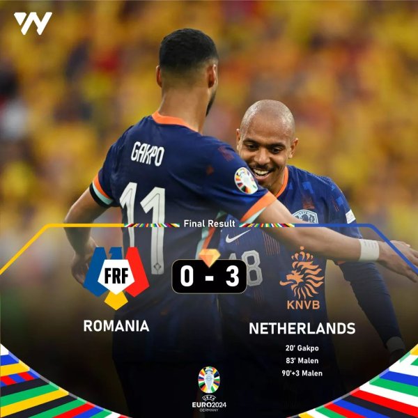 The Dutch Eleven won with a score of 3-0.

#euro #netherl...