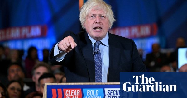 Boris Johnson takes swipe at Starmer and scorns Sunak in first campaign appearance