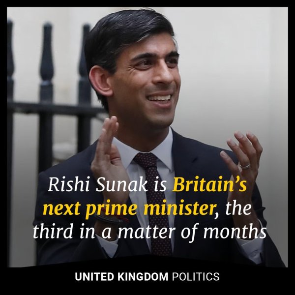 Rishi Sunak, Britain’s former Chancellor of the Exchequer...