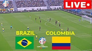 🔴LIVE : BRAZIL vs COLOMBIA I COPA  AMERICA 2024  I LIVE FOOTBALL MATCH| eFootball Pes21 Gameplay