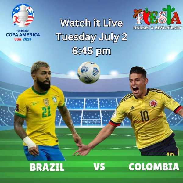 ⚽️🇧🇷🇨🇴 Join Us at Fiesta Market & Restaurant to Watch the...