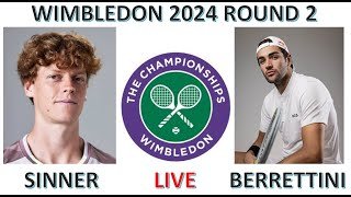 Jannik Sinner vs Matteo Berrettini - Wimbledon 2024 Round 2 - LIVE