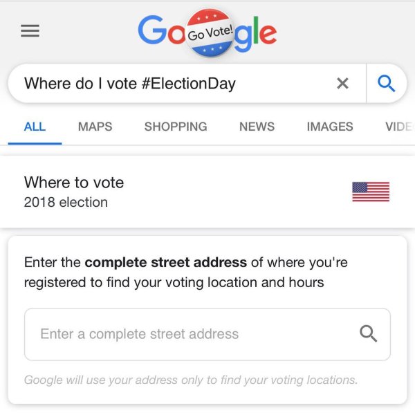 Y’all’s favorite search engine is gonna help you to #vote...