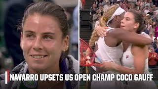 MASSIVE UPSET‼ Emma Navarro reacts to defeating Coco Gauff 👀 | Wimbledon on ESPN