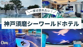 【神戸須磨シーワールドホテル】ベランダからイルカが見える！アクアリウムのあるホテル！シャチのいる水族館付（ホテルVlog）