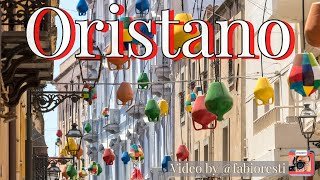 Oristano (Sardegna) città della ceramica. E rovine del Castello di Pontes visto dal drone