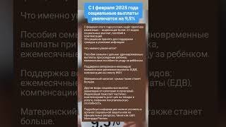 С 1 февраля 2025 года социальные выплаты увеличатся на 9,5%