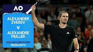 Alexander Zverev v Alexandre Muller Highlights | Australian Open 2026 Second Round