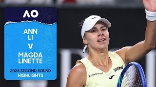 Ann Li v Magda Linette Highlights | Australian Open 2026 Second Round