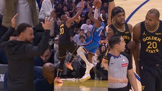 Steph Curry couldn't believe SGA drew this foul on Horford and Warriors were heated