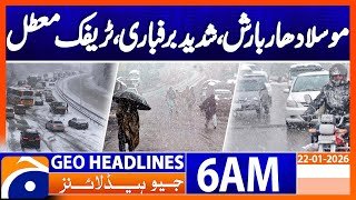 Heavy rain, heavy snowfall, traffic disruption : Weather Update| Headlines GeoNews 6AM (22 Jan 2026)