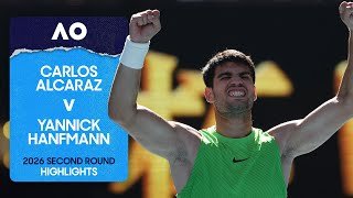 Carlos Alcaraz v Yannick Hanfmann Highlights | Australian Open 2026 Second Round