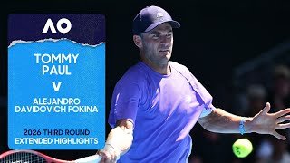 Tommy Paul v Alejandro Davidovich Fokina Extended Highlights | Australian Open 2026 Third Round