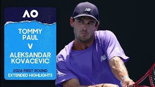 Tommy Paul v Aleksandar Kovacevic Extended Highlights | Australian Open 2026 First Round