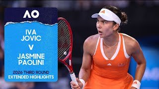 Iva Jovic v Jasmine Paolini Extended Highlights | Australian Open 2026 Third Round