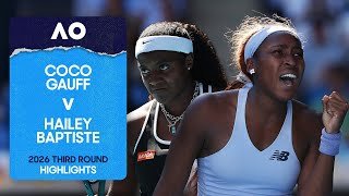 Coco Gauff v Hailey Baptiste Highlights | Australian Open 2026 Third Round