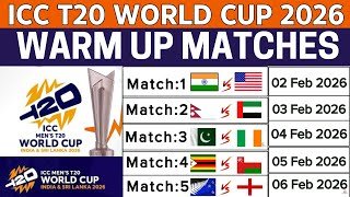 ICC T20 World Cup 2026 Warm Up Matches Schedule |T20 World cup Warm up matches Schedule| T20 WC 2026