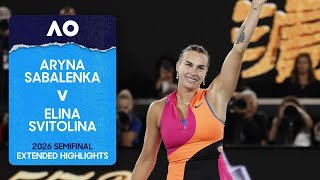 Aryna Sabalenka v Elina Svitolina Extended Highlights | Australian Open 2026 Semifinal
