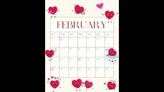 February 2026 Calendar | Valentine Month Calendar 2026