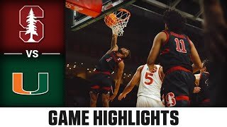 Stanford vs. Miami Game Highlights | 2025-26 ACC Men's Basketball