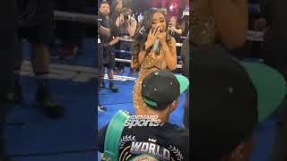 Shakur Stevenson proposes to his girl after beating Oscar Valdez #shorts
