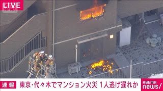 東京・代々木のマンションで火事　1人逃げ遅れか(2026年2月1日)