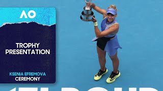 Junior Girls' Singles Trophy Ceremony | Ksenia Efremova v Ekaterina Tupitsyna | Australian Open 2026