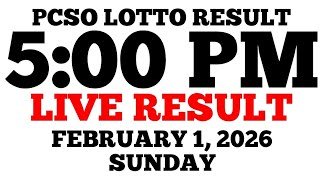 Lotto Result Today 5:00 PM Draw February 1, 2026 Sunday PCSO LIVE Result