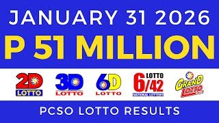 Lotto Result Today 9pm January 31 2026 PCSO