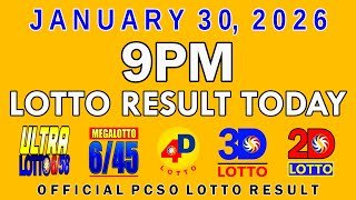 9pm Lotto Result Today PCSO January 30 2026