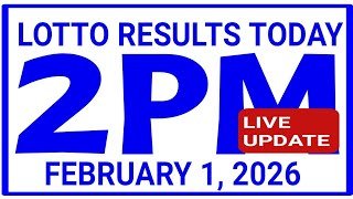 2PM DRAW Lotto Results Today February 1, 2026 swertres results 2d 3d Ez2 pcso olrt3d