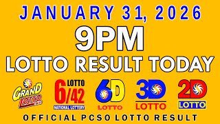 9pm Lotto Result Today PCSO January 31 2026