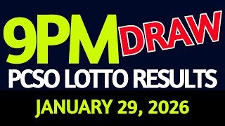 Lotto Result Today 9pm draw January 29, 2026 Thursday PCSO