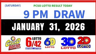 Lotto Result Today 9pm Draw January 31 2026 PCSO