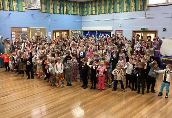 Flared trousers and disco vibes as pupils step back in time to mark 50 years of school