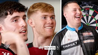 Tino Livramento & Lewis Hall vs Chris Dobey | Darts Challenge 👀 🎯