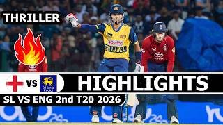 Sri Lanka Vs England 2nd T20 Match Highlights 2026 | Sl Vs Eng