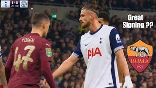 Radu Dragusin Impressive Defending VS Manchester City - Welcome To AS Roma ??