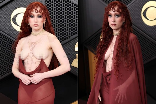 Chappell Roan Takes Naked Dressing to Another Level in Sheer Gown Hanging from Nipple Rings at 2026 Grammys