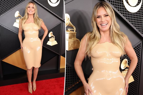 Heidi Klum is a real-life Barbie (and can barely walk) on Grammys 2026 red carpet