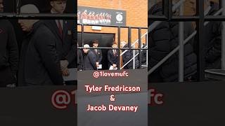 Tyler Fredricson & Jacob Devaney getting ready for speech - Munich Matchday Remembrance 2feb2025