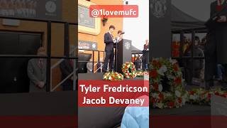 Tyler Fredricson & Jacob Devaney give speech on Munich Matchday Remembrance - Old Trafford 2feb2025