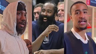 Kawhi & John Collins say they were shocked by James Harden trade reports 😬